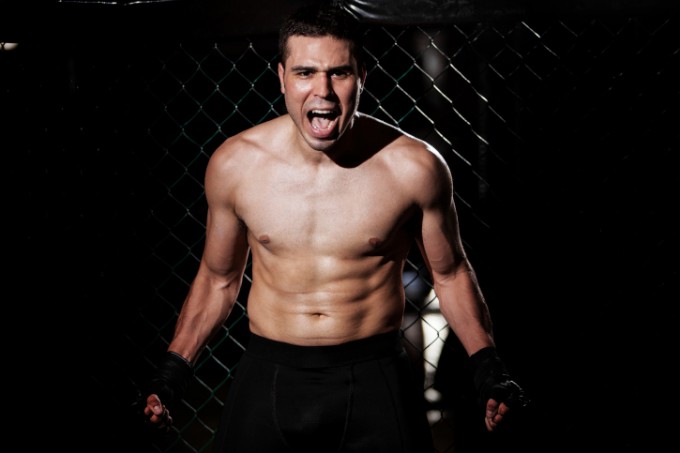 Angry Fighter in a cage